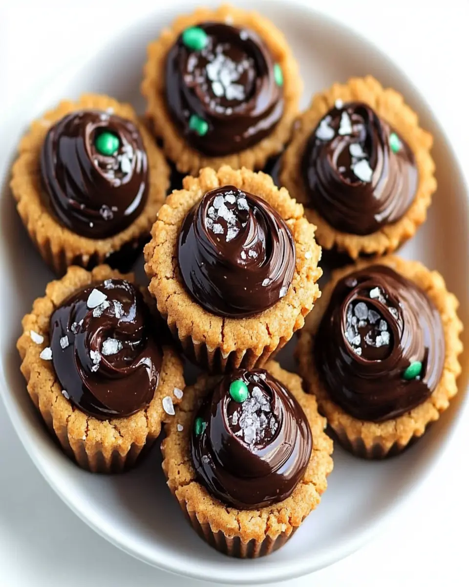 Peanut Butter Cookie Cups with Chocolate Ganache First Image First Image