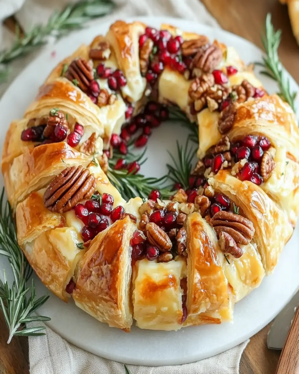 Pomegranate Pecan Baked Brie Wreath First Image First Image
