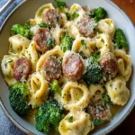 Garlic Parmesan Tortellini with Sausage and Broccoli First Image First Image