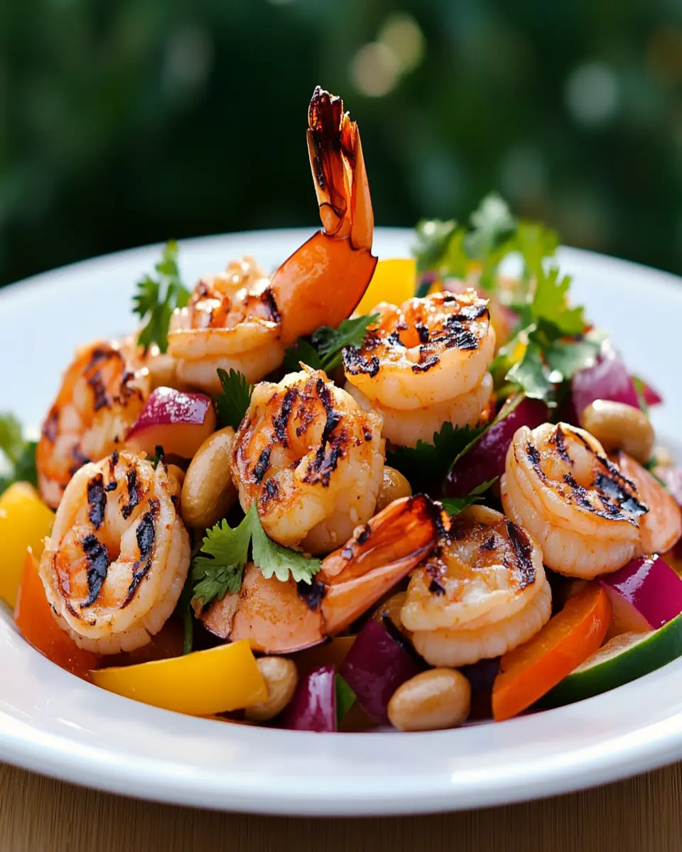 Zesty Chilli, Lime & Peanut Salad with BBQ Prawns Delight First Image First Image