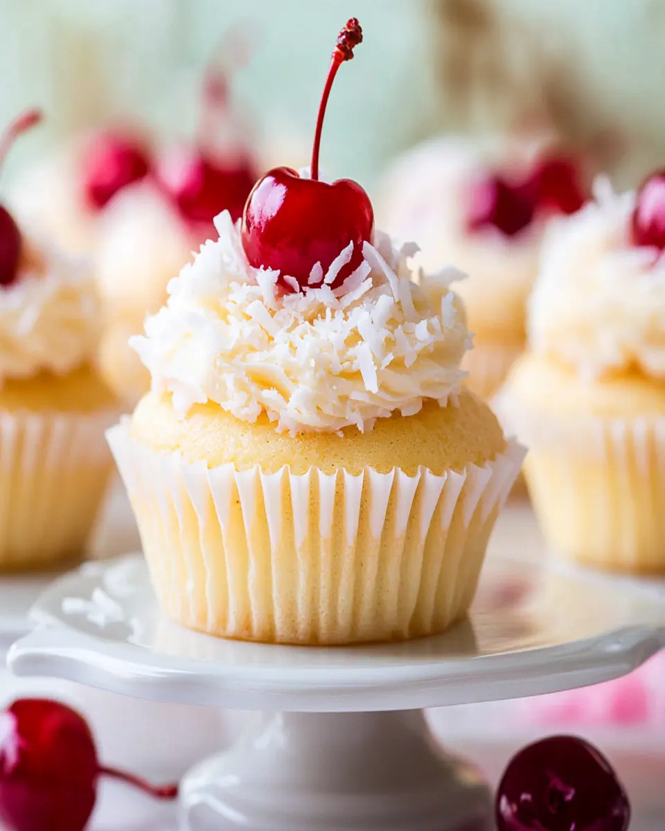 Coconut Cherry Cupcakes First Image First Image
