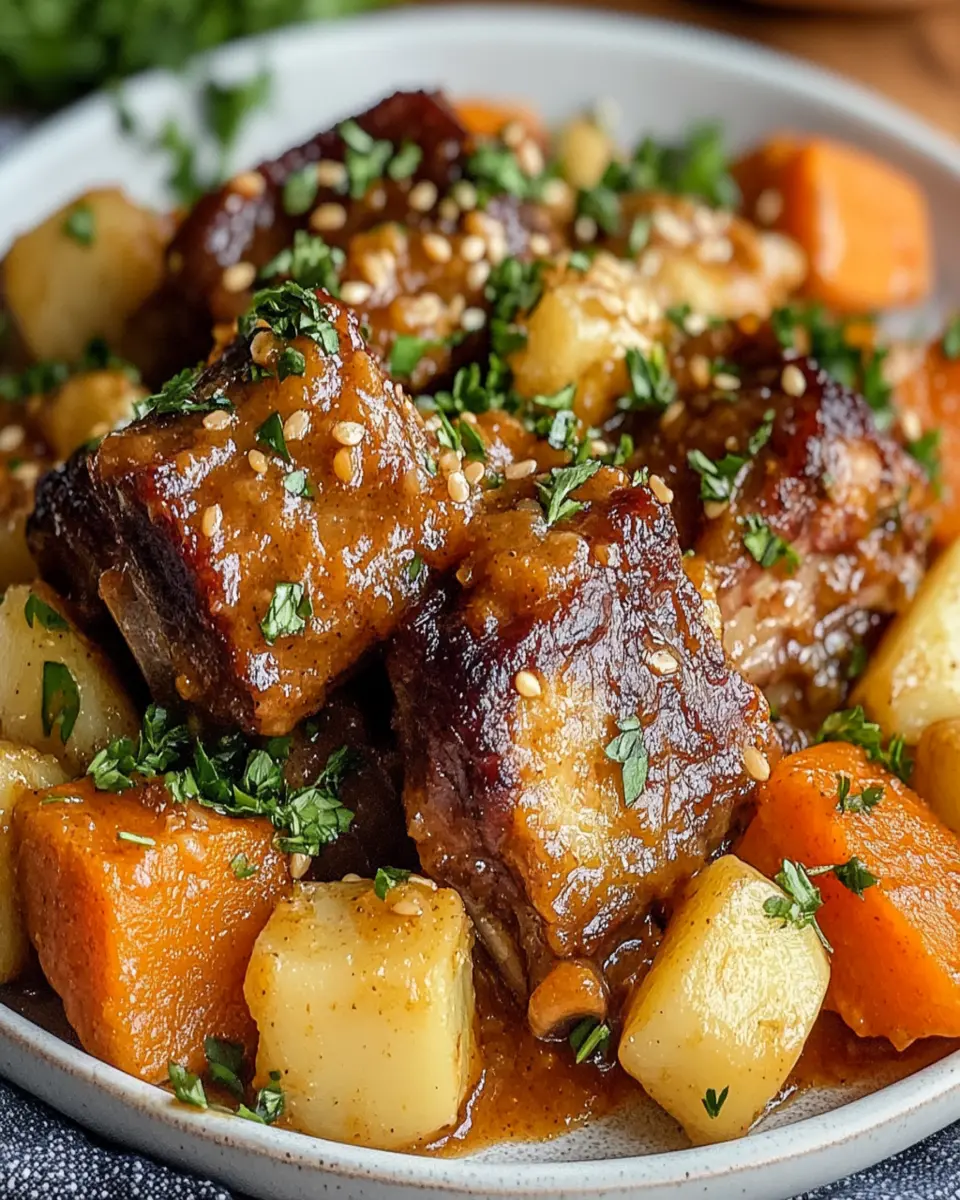 Pressure Cooker Curry Short Ribs and Root Vegetables First Image First Image