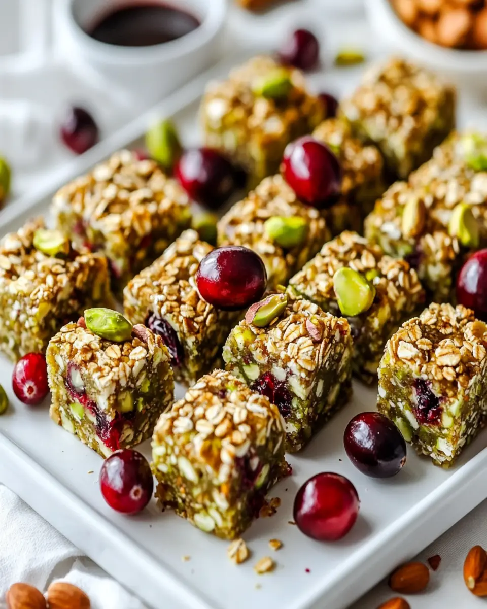 Nutritious Keto Pistachio Cranberry Energy Bars First Image First Image