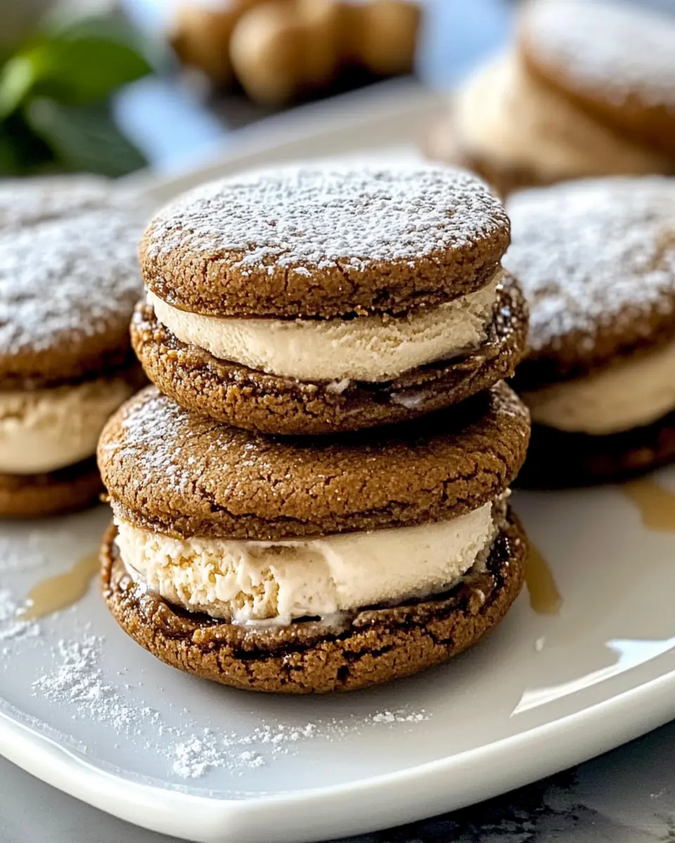 Irresistible Ginger Molasses Ice Cream Sandwiches Recipe First Image First Image