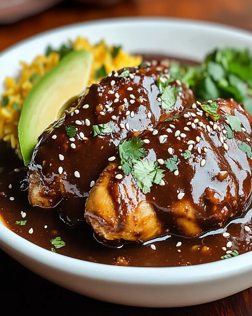 Indulge in Pollo en Mole Poblano: A Flavorful Delight First Image First Image