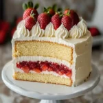 Vanilla Cake with Strawberry Filling First Image First Image