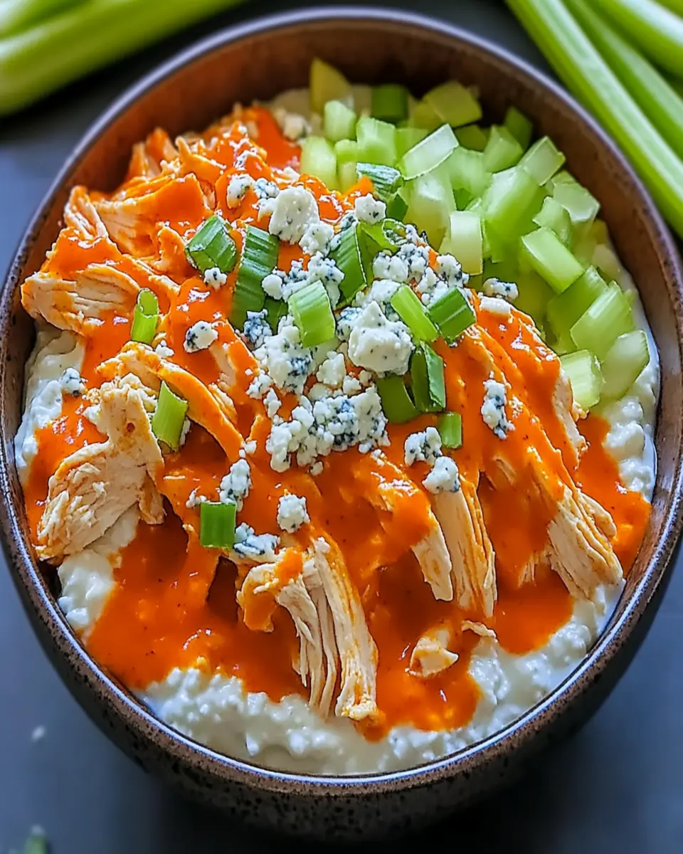 Bold and Creamy Buffalo Chicken Cottage Cheese Bowl Recipe First Image First Image