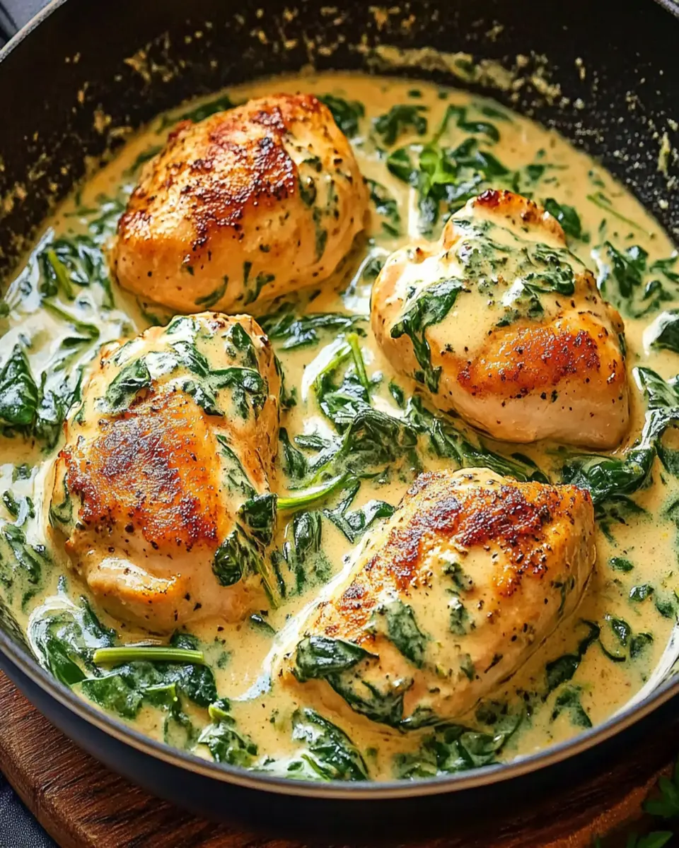Irresistible Creamy Spinach Chicken Skillet Recipe First Image First Image