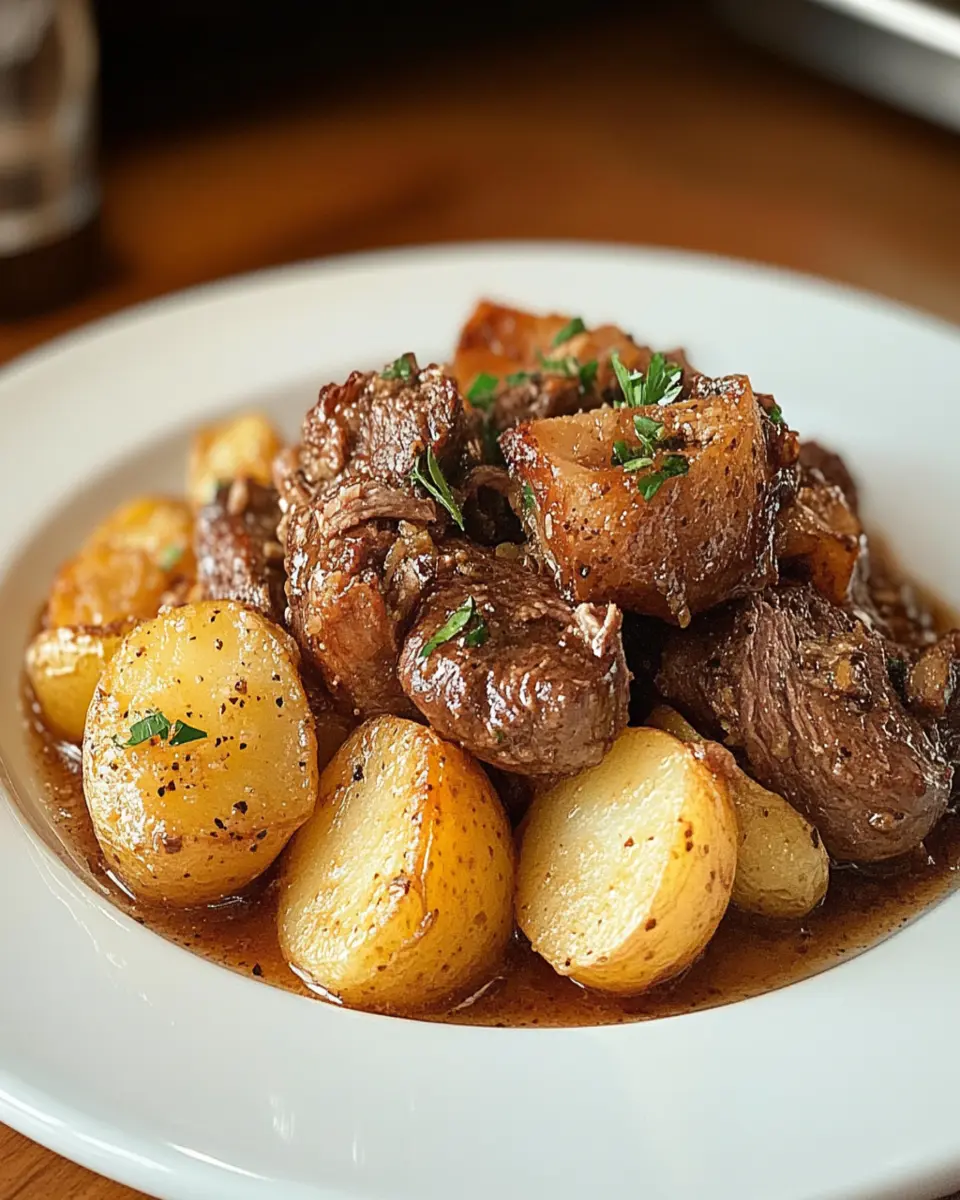 Crockpot Italian Garlic Butter Beef & Potatoes First Image First Image