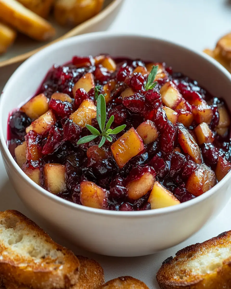Apple Cranberry Chutney with Crostini First Image First Image
