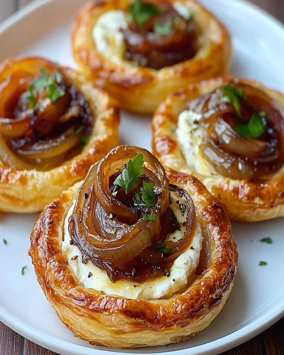 Irresistible Caramelized Onion and Goat Cheese Tarts First Image First Image