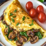 Mushroom Omelette With Spinach And Cheese First Image First Image