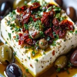Baked Feta with Olives and Sun-Dried Tomatoes First Image First Image