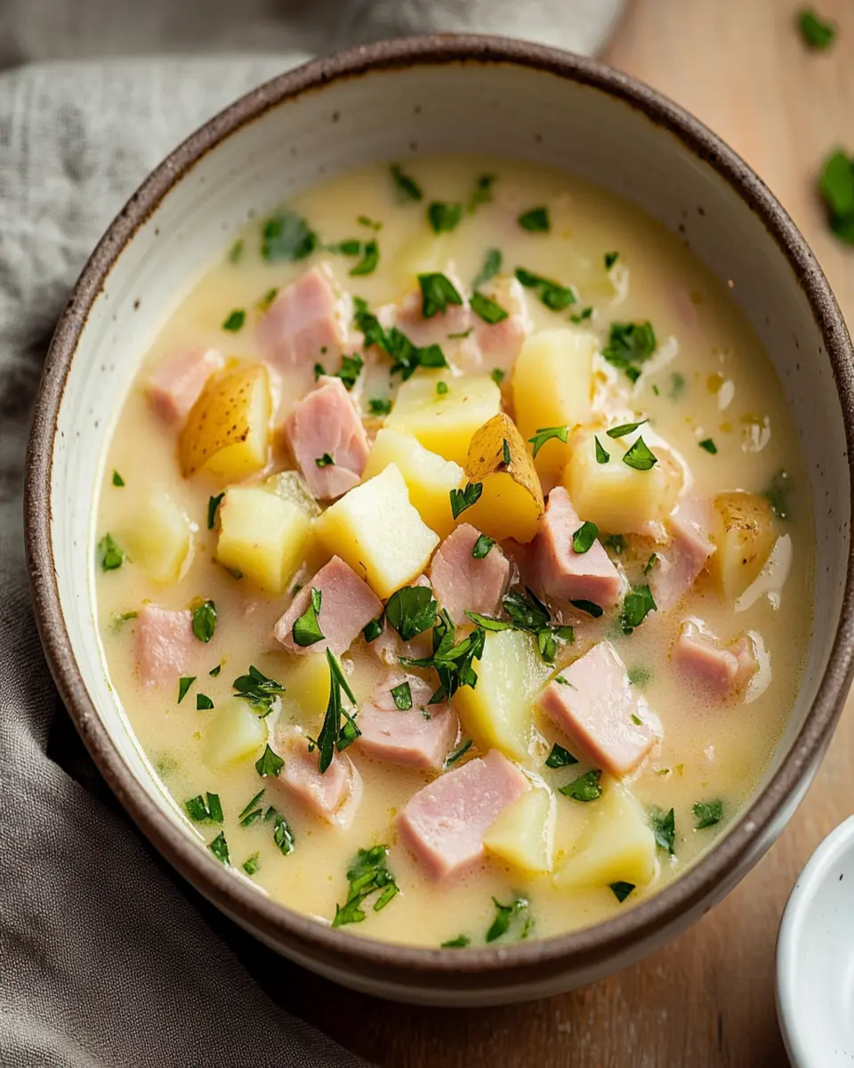 Slow Cooker Ham and Potato Soup First Image First Image