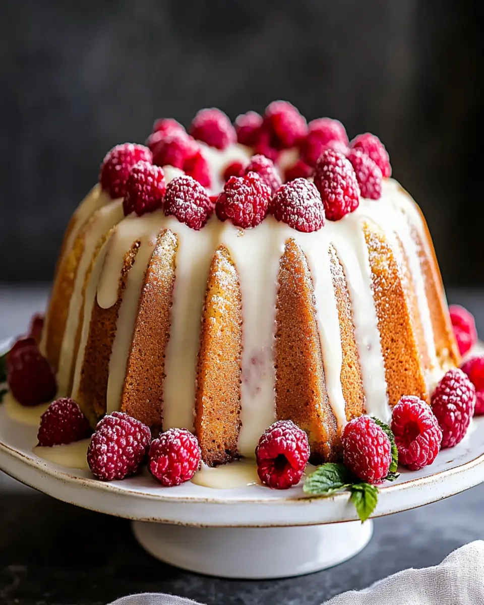 Raspberry White Chocolate Bundt Cake-Decadent Treat First Image First Image