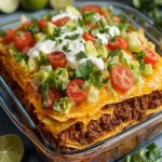 Easy Layered Beef Taco Bake – Quick Dinner Idea First Image First Image