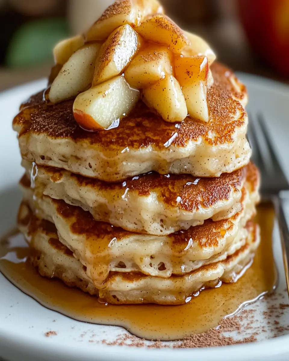Apple Pie Pancakes with Vanilla Maple Syrup First Image First Image