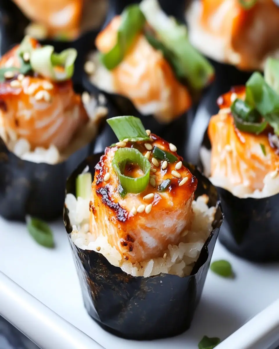Salmon Sushi Cups or Baked Salmon Rice Muffins First Image First Image