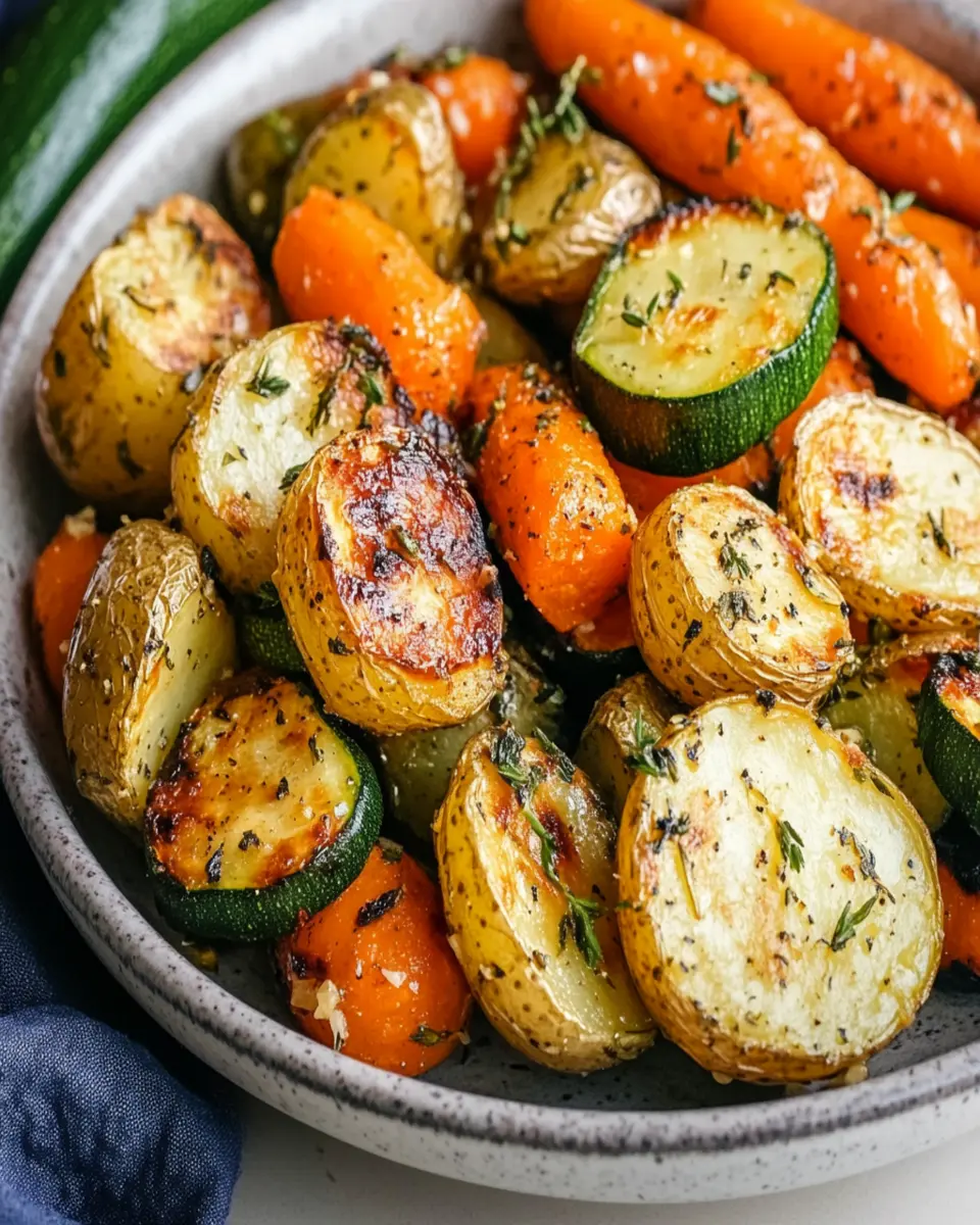 Garlic Herb Roasted Potatoes Carrots Zucchini First Image First Image