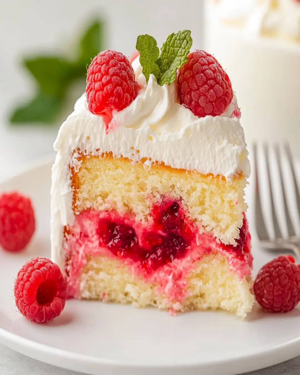 Raspberry Poke Cake (With A White Cake Mix) First Image First Image