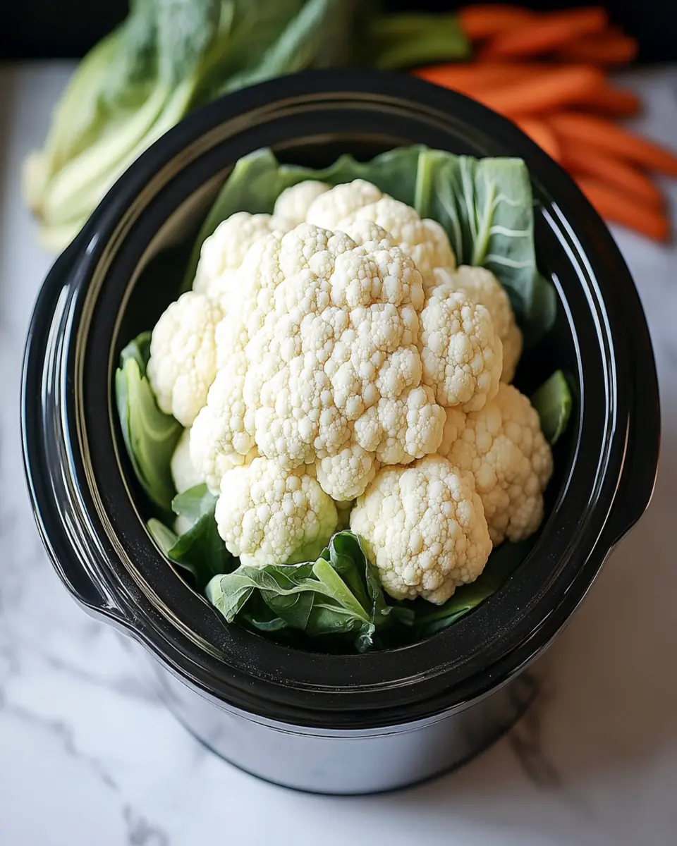 just toss the cauliflower in the crockpot — trust me First Image First Image