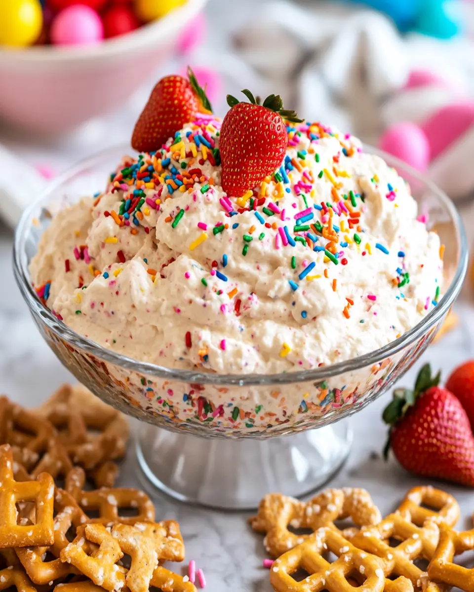 Fluffy Funfetti Dip Recipe with Cake Mix and Yogurt First Image First Image