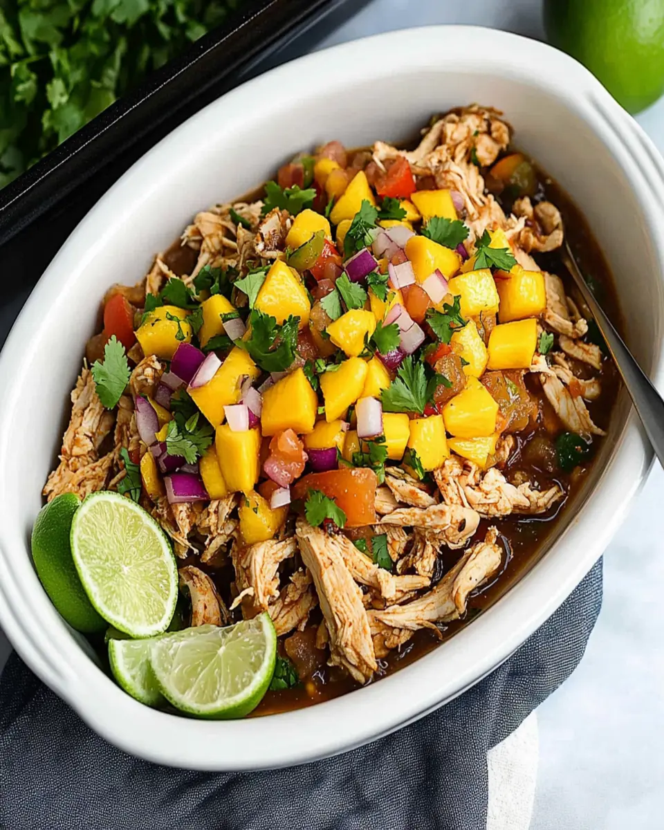 Crockpot Mango Salsa Chicken First Image First Image