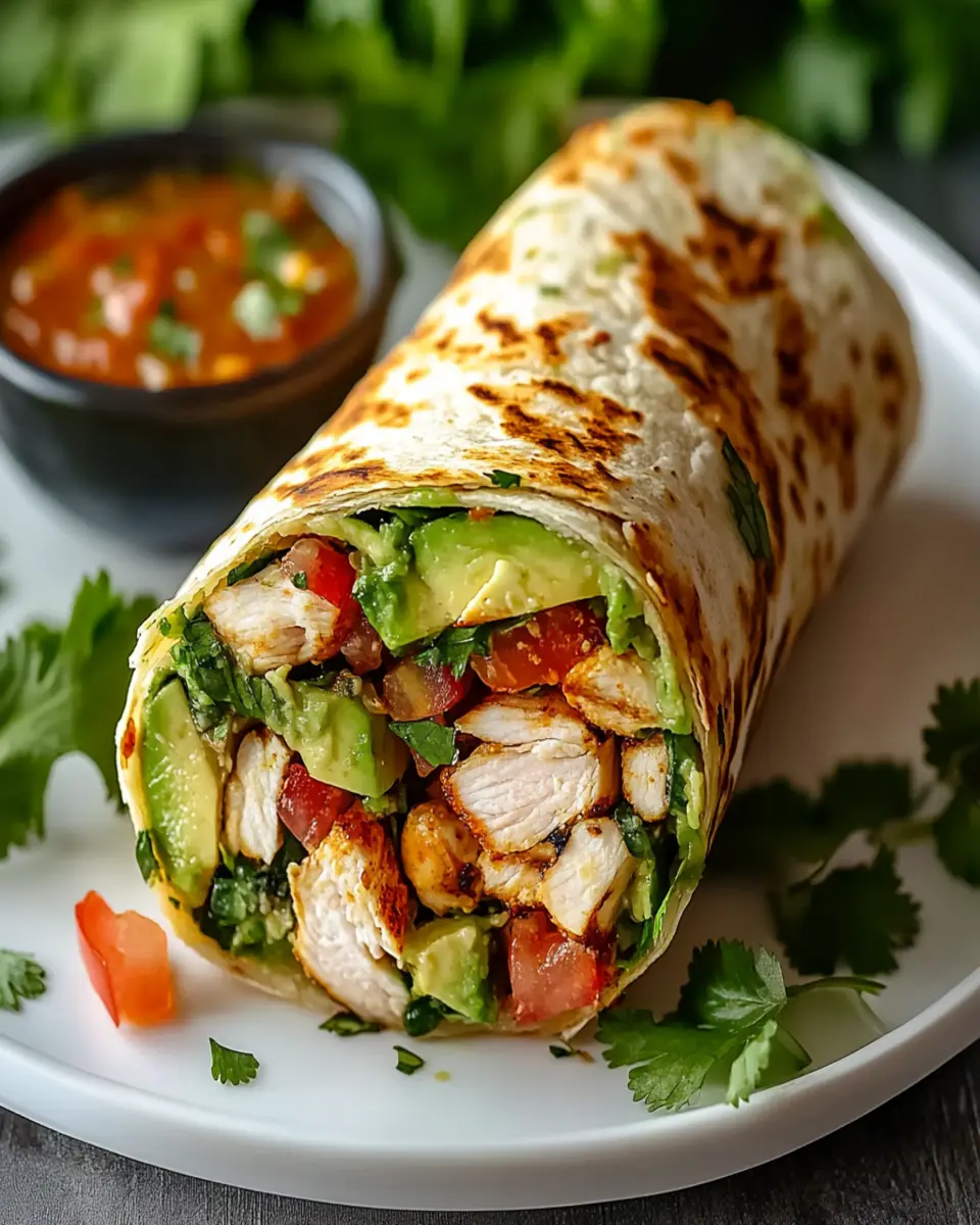 Quick Chicken Avocado Wrap Recipe – Healthy Lunch Idea First Image First Image