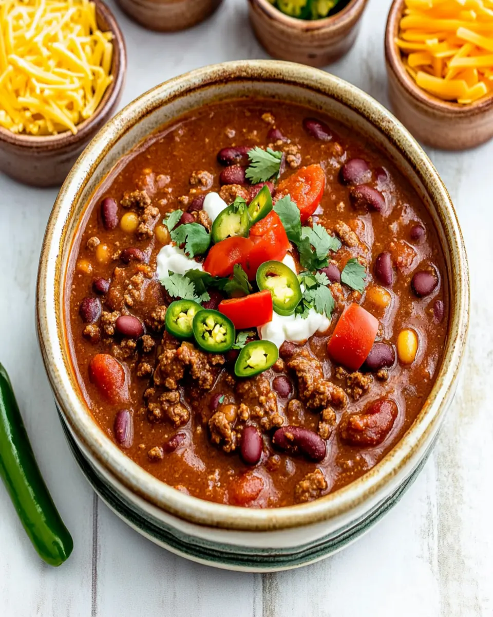 Slow Cooker Beef Chili (with Refried Beans) First Image First Image