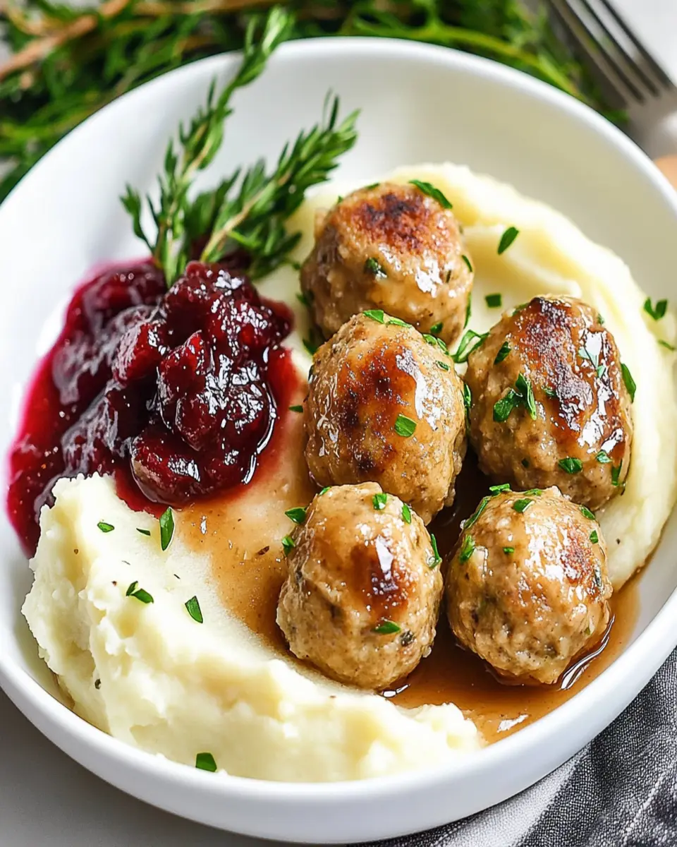 Turkey and Stuffing Meatballs First Image First Image