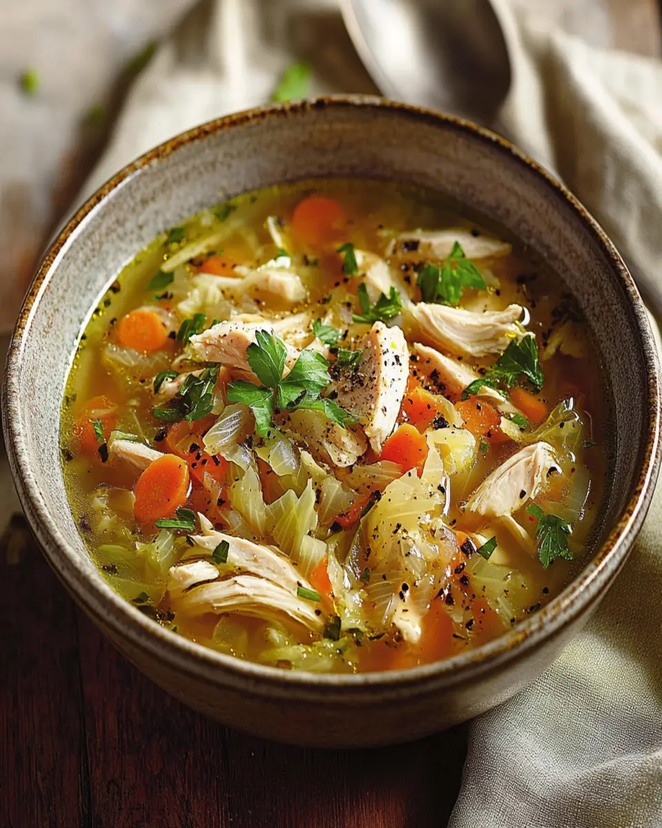 Savory Chicken and Cabbage Soup First Image First Image