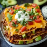 Easy Layered Beef Taco Bake – Quick Dinner Idea First Image First Image