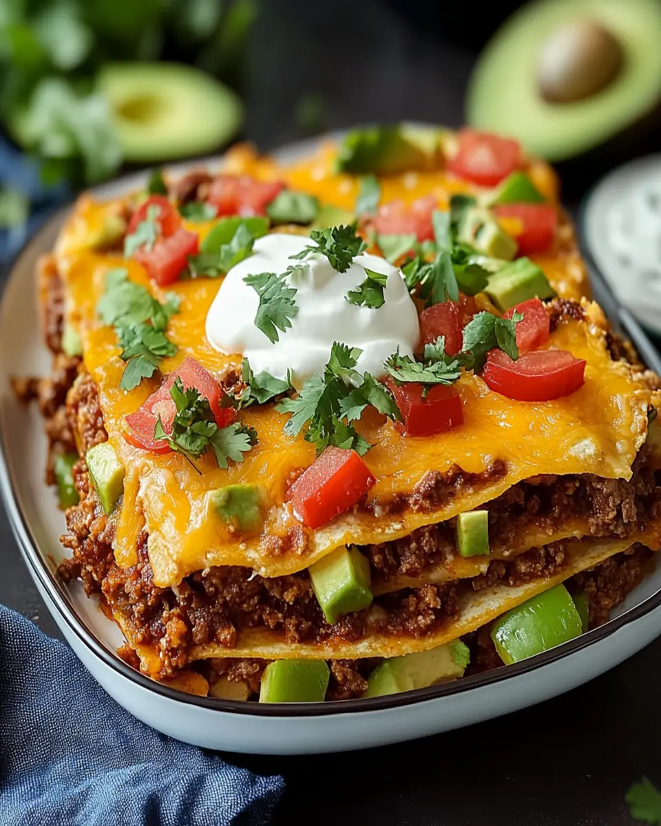Easy Layered Beef Taco Bake – Quick Dinner Idea First Image First Image
