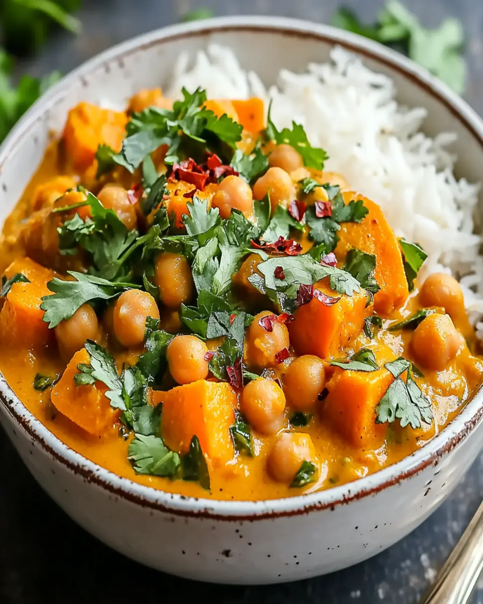 Sweet Potato Chickpea Curry- Easy & Flavorful First Image First Image
