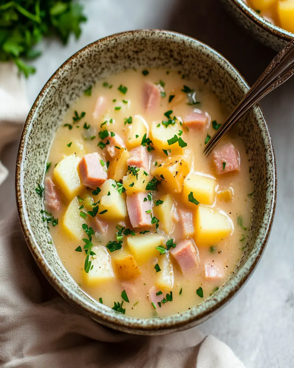 Slow Cooker Ham and Potato Soup First Image First Image