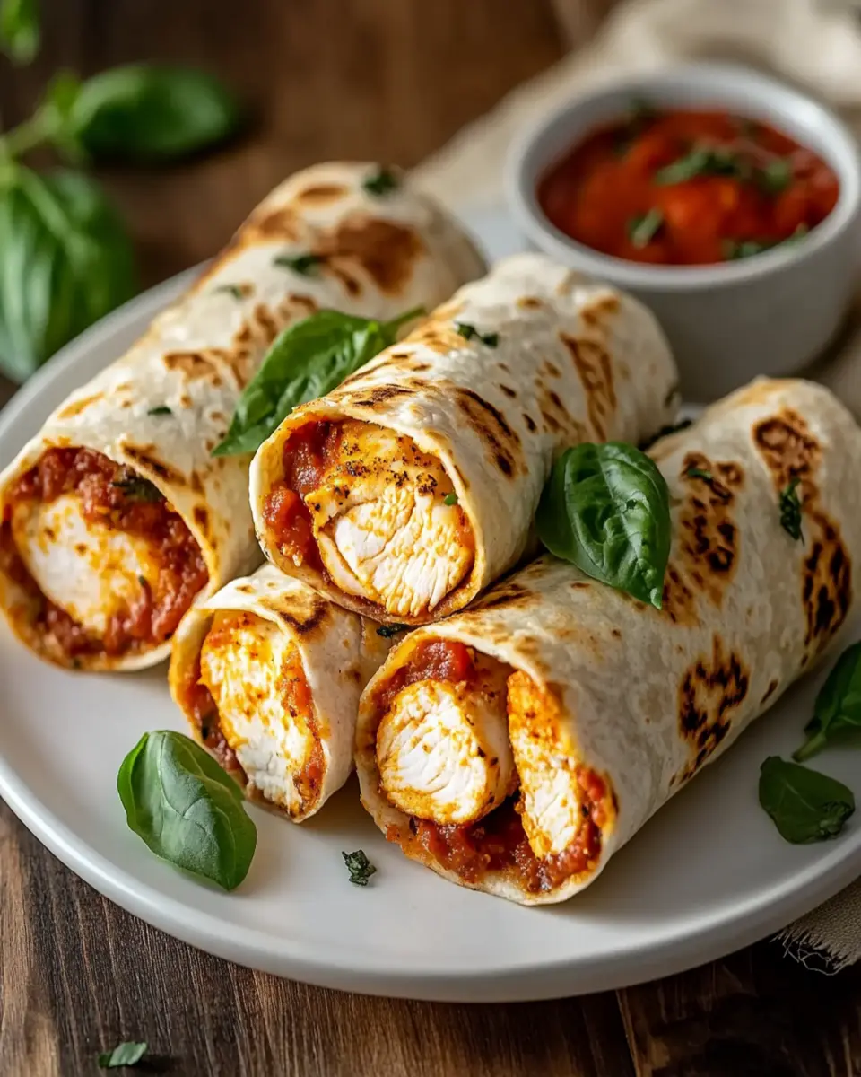 Crispy Air Fryer Chicken Mozzarella Wraps First Image First Image