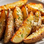 Baked Garlic Parmesan Potato Wedges: Crispy, Flavorful, and Easy to Make First Image First Image