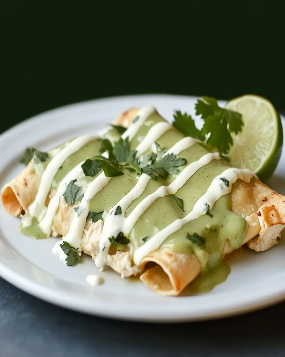 High-Protein Chicken Enchiladas with White Sauce Recipe First Image First Image