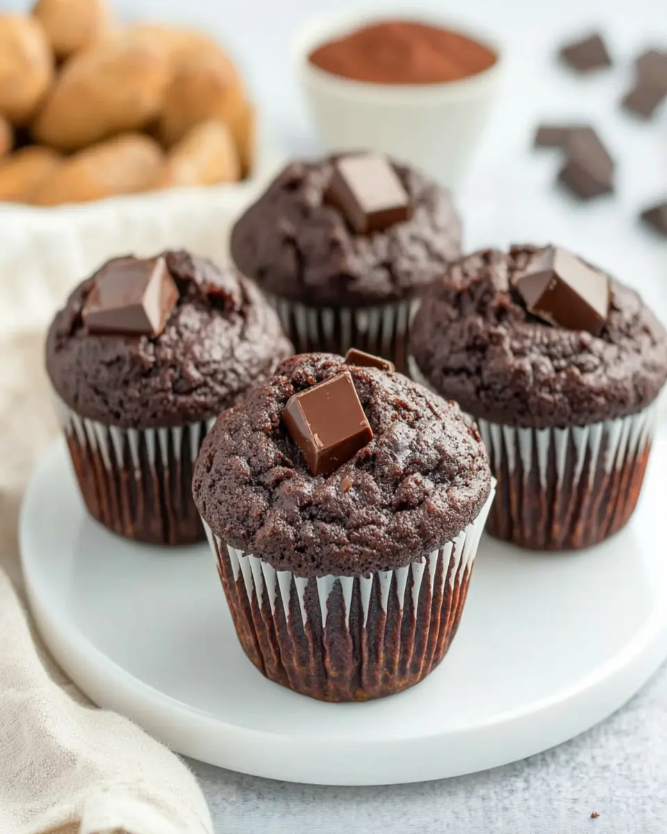 Skinny Dark Chocolate Muffins First Image First Image